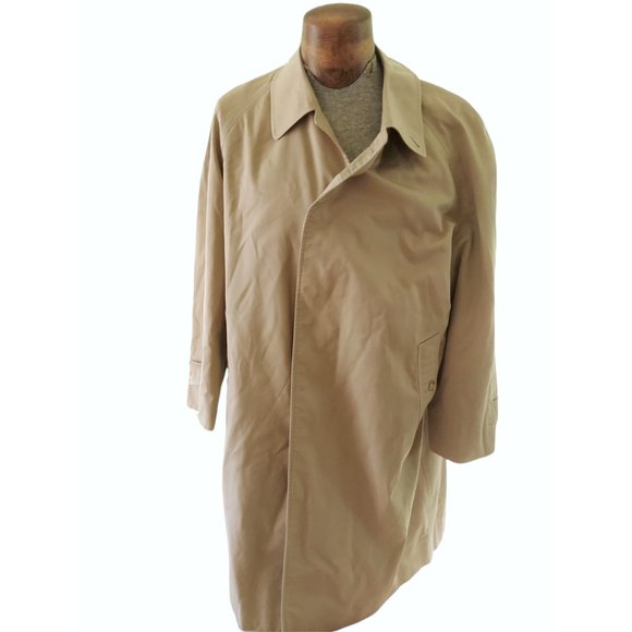 VTG BURBERRY Men's Beige Trench Coat Size 44? Nova Check Lining